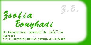 zsofia bonyhadi business card